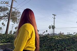 artemisia love smokes publicly outdoors flaunting her long hair fetish vibe