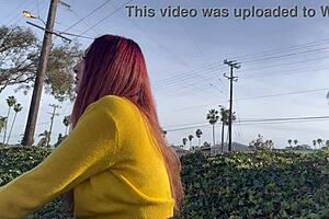 artemisia love smokes publicly outdoors flaunting her long hair fetish vibe