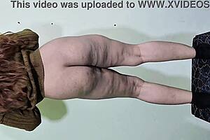 housewife slips off shirt trousers for boyfriend tease