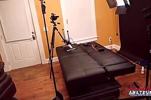 petite blonde lexxie gags on machine while pussy gets pounded raw!