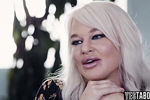 Curvy milf natasha nice shares her huge boobs in wild threesome with hubby and friend