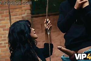 vip4k. mature euro neighbor brunette craves shaved pussy on big cock