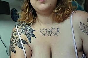 chubby babe's huge tits smoke face smother