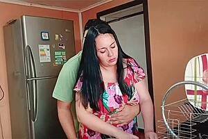 stepmom we're finally alone in the kitchen let's fuck rough and moan loud now