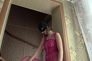 Hairy Milf Pussy Cums Hard On Stairs With Dildos