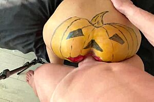 Stepmom Halloween Fuck Fest Rips Clothes Off Muscular Bodybuilder