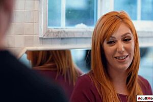 Busty Redhead Stepmom Tittyfucks and Deepthroats Stepsons Monster Cock