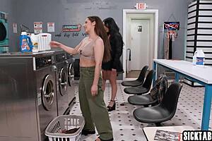 jennifer white big tits milf fucked hardcore doggystyle in public laundromat