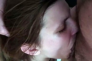 this ukrainian homemade wife slut drops to knees, deepthroats hubby's monster cock, begs for messy facial cumshot