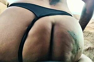 public beach fuck then cum-covered walk