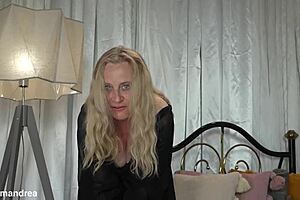 granny's prolapse pussy wrecked by massive dildo machine outdoors