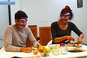 lonely indian housewife calls househelp over for kitchen cooking then wild pussy pounding session