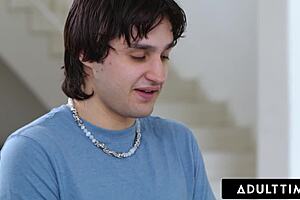 london river the pawg milf spots her stepson jerking off to her ass while she rides the new exercise bike