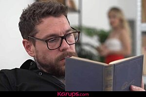 Finnish milf Ann Joy fucked hard library doggystyle cowgirl.