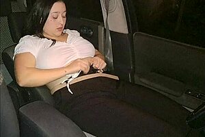 business trip wife caught rubbing pussy in car?