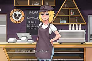 hazel sneaks a quick jerk into her hazelnut latte... caught red-handed!