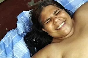 A chubby latina enjoys time alone with her neighbor at home.