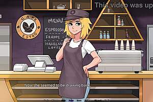 hazel sneaks a quick jerk into her hazelnut latte... caught red-handed!