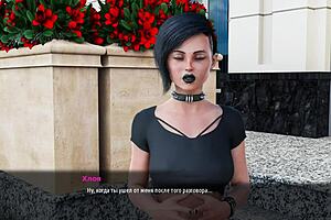 SunVille 2 milf blows huge black cock outdoors then rides to orgasm in public slave play