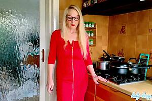 Lady Lucy teases in red dress and heels, wanna spank those curves? 🔥👠
