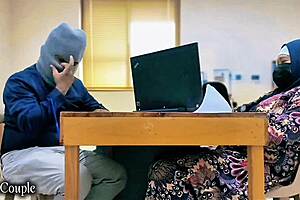 Muslim hijab wife cheats with office friend using vibrator on memek