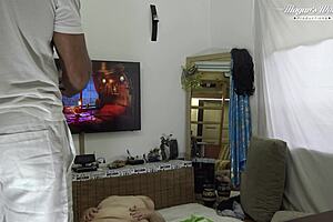 Redhead bbw masseuse lady gets fucked behind the scenes