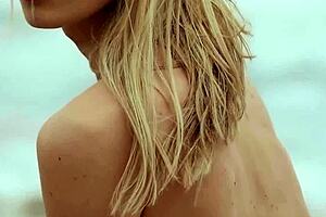 skinny italian francy torino strips naked on beach playing with small tits