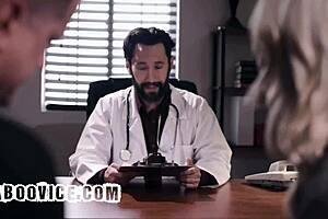 watch my cuckold hubby as wife gets deep creampie from doctor