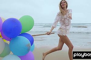 skinny italian francy torino strips naked on beach playing with small tits