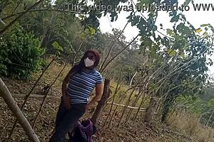 stepmom slut hunts dick in jungle for outdoor fuck 😜🌿
