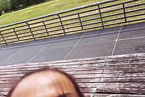 Risky public german brunette fuck outdoors