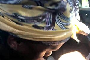 black hooker gobble my white cock in car pov blowjob!