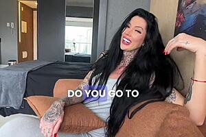 tall big ass brunette goddess strips for pov casting then rides cock deep sloppy