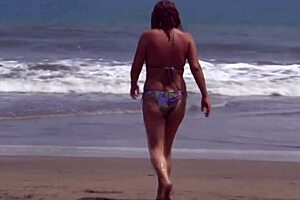 after beach fun stepson licks stepmoms pussy then fucks her hard