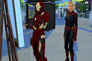 Captain marvel hentai parody fucked by iron man huge cock