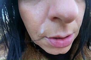 Tight Cameltoe Lingerie Tease Public Shop Facial Cum Train Tracks