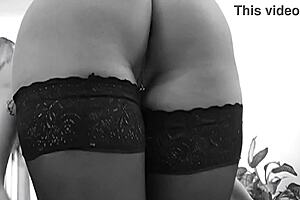 Blonde and brunette gangbang stars Liliane Tiger take double penetration cumshots facials