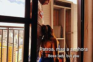 boss called for cabinet fix but craved balcony ass pounding didn't she?