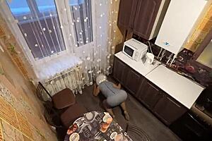 mature arab stepmom cleans floor takes tight anal pounding