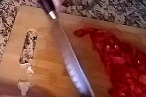 Melita's spicy short shorts cooking scene