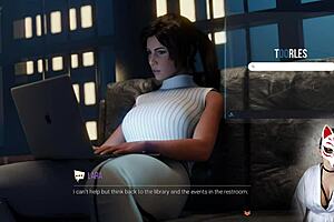 Lara Croft's steamy solo session
